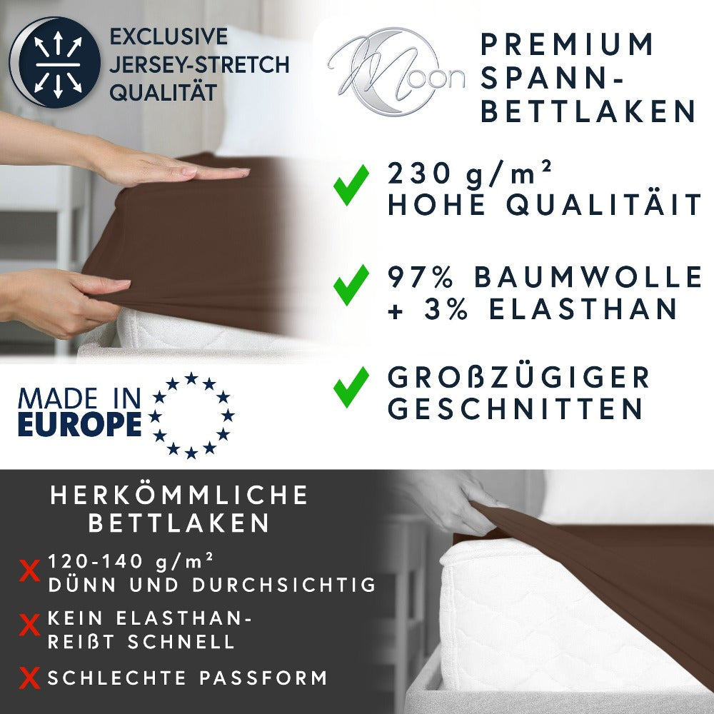 Moon Luxe hoeslaken, jersey stretch, 230 g/m², voor
