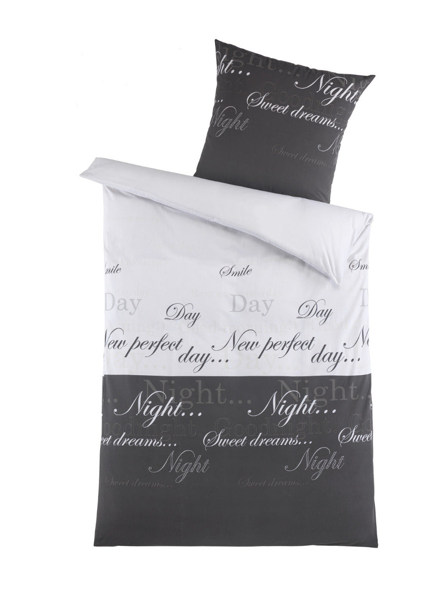 OptiDream exclusive flannel bed linen 100% cotton Night & Day 135x200 / 80x80