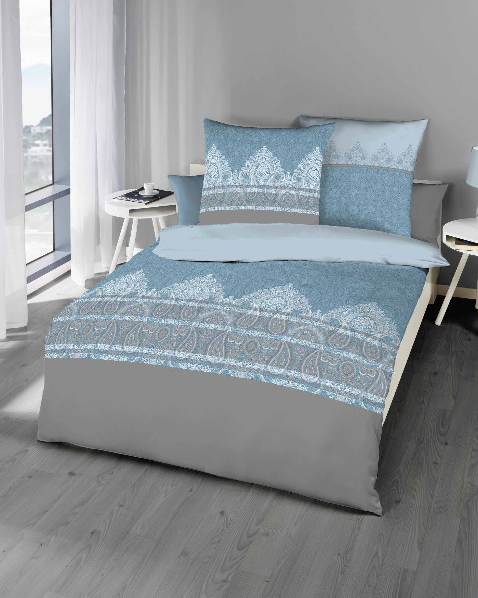 Kaeppel Biber Bettwäsche 100% Baumwolle Mahalia hellblau 155x220 – Premiumshop321
